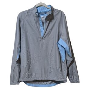 Peter Millar gray light blue 1/4 zip lightweight wind breaker men's unisex Med